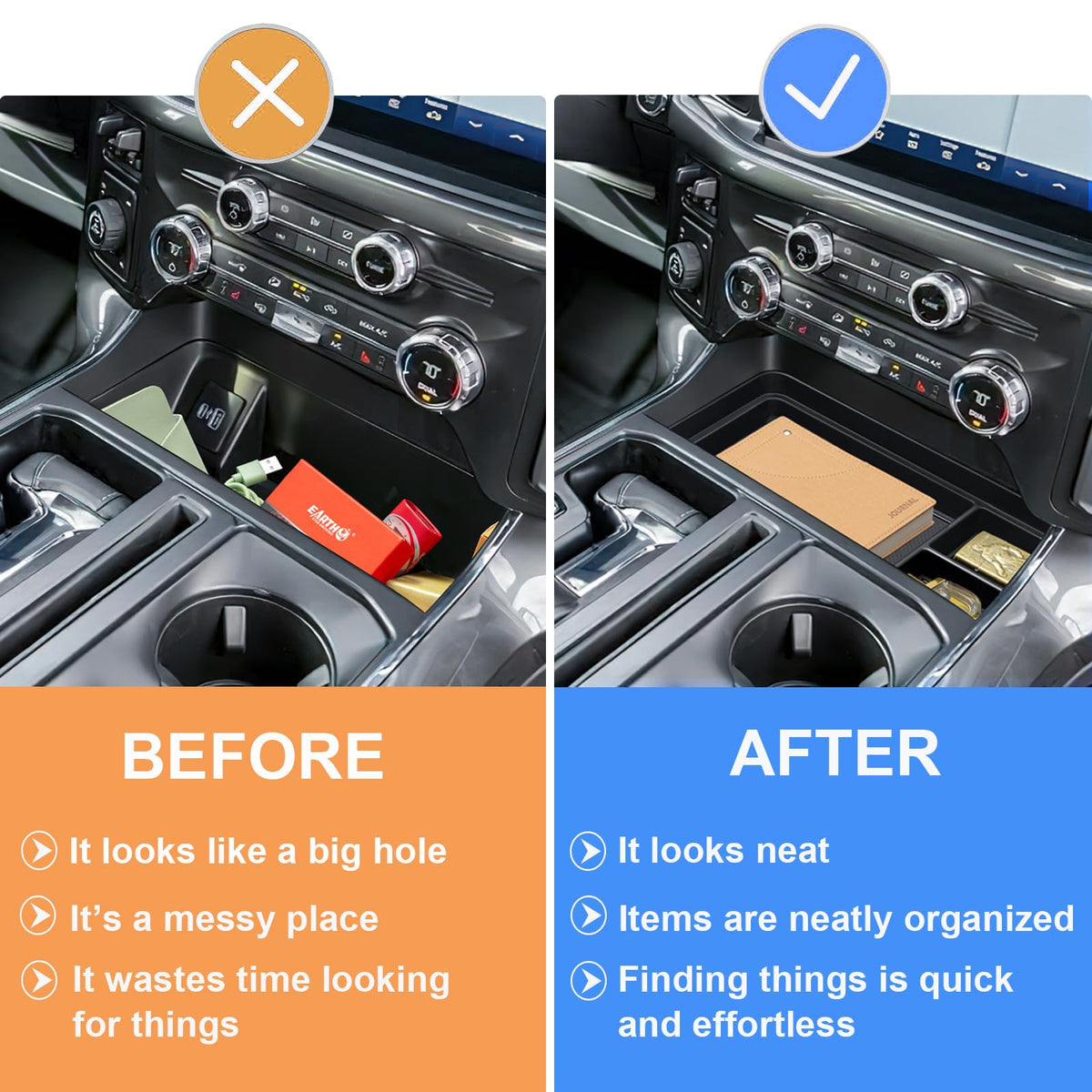 PIMCAR side notch with USB cable passing through for tidy charging setup