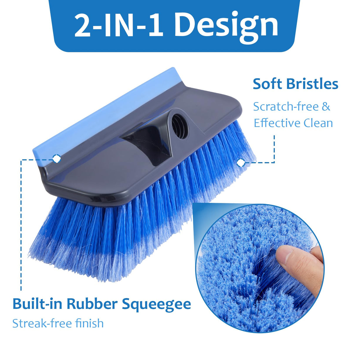 PIMEKOY close-up of soft bristles protecting paint during scrubbing