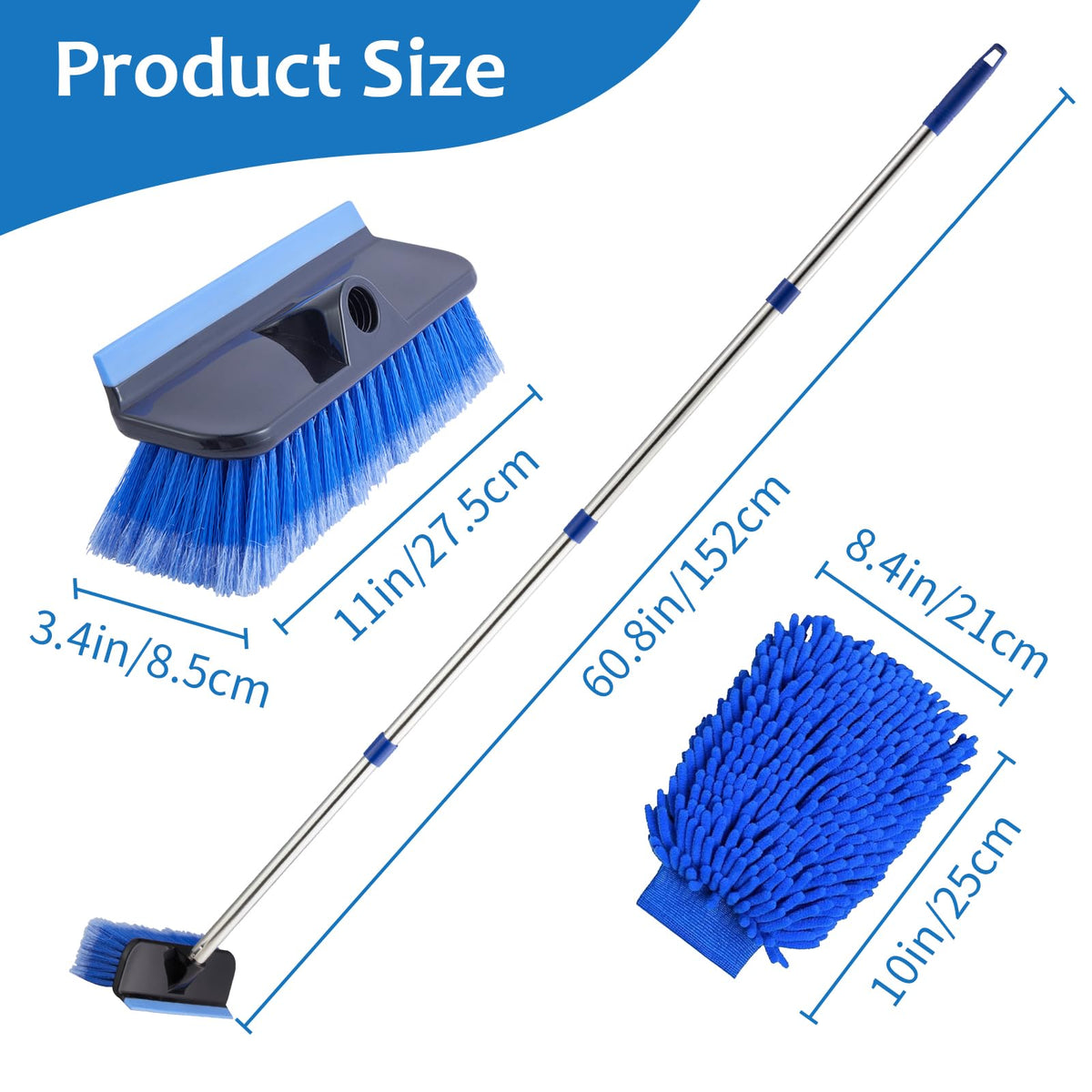 PIMEKOY fully extended 60-inch handle demonstrating extended reach