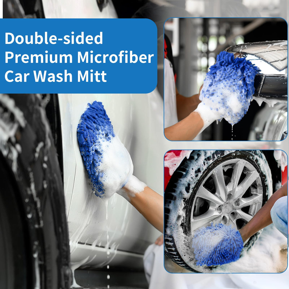 PIMEKOY brush in use washing a car roof for faster exterior cleaning