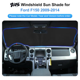 PinBaoLaLa sun shade installed full coverage in F150 windshield blocking heat