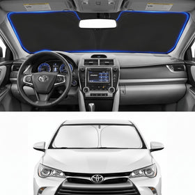 PinBaoLaLa front view showing custom-fit Camry sunshade protecting interior