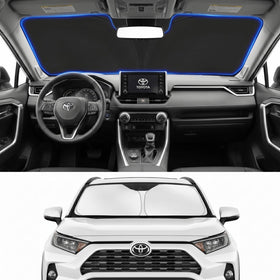 PinBaoLaLa front packaging on RAV4 windshield demonstrating fit benefit