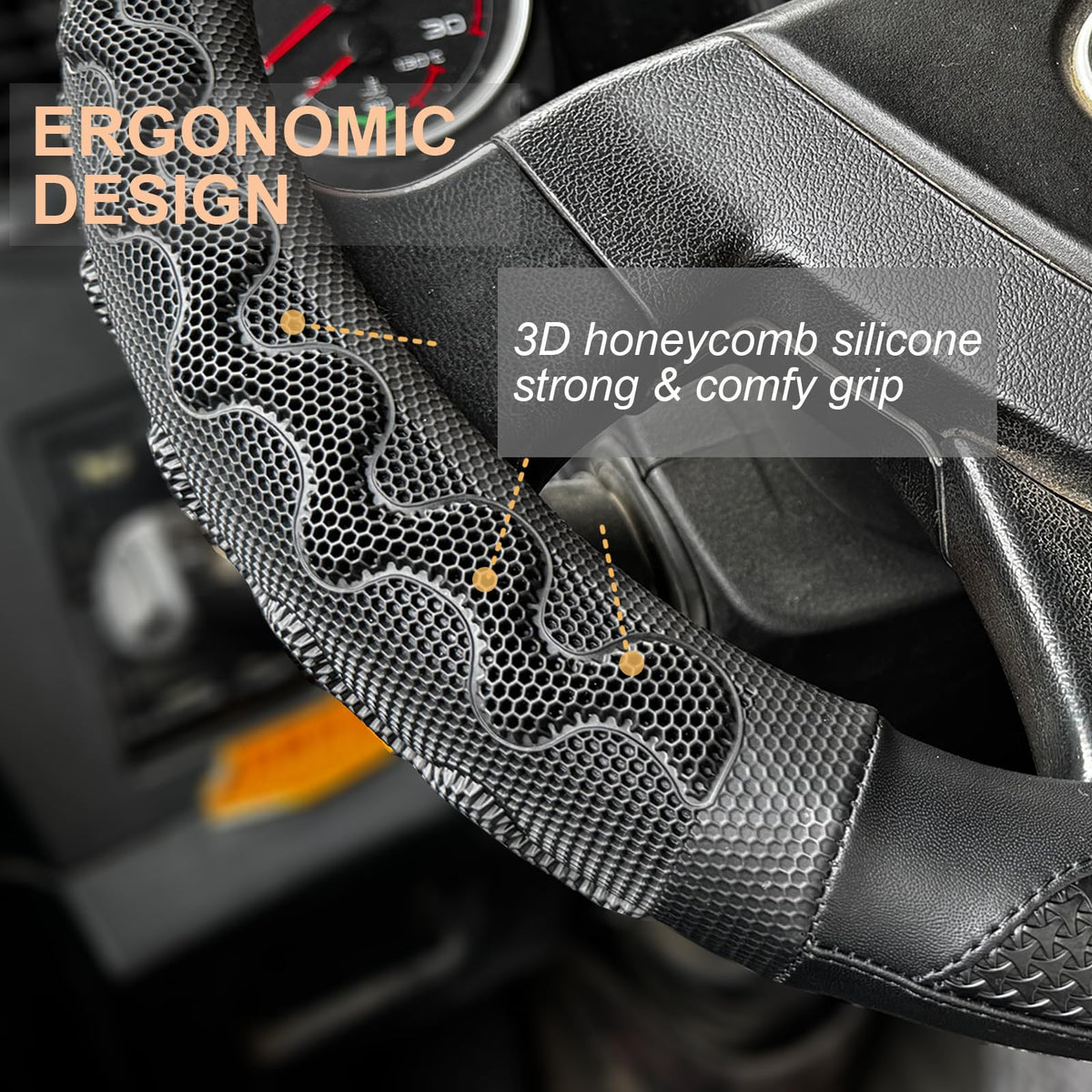 PINCTROT close-up of 3D honeycomb silicone for breathable comfortable grip