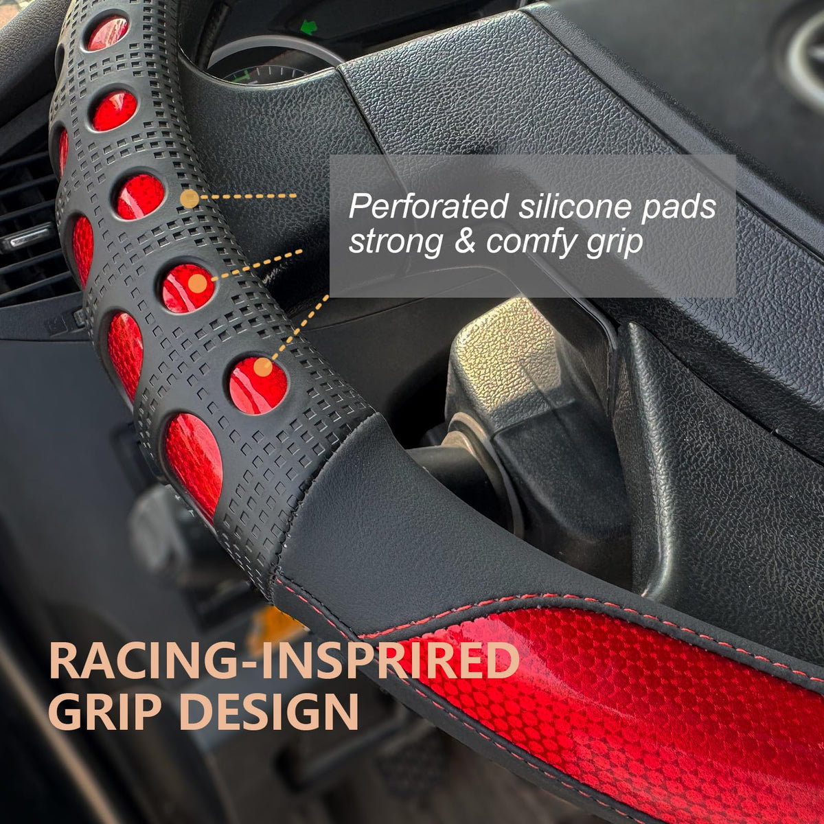 PINCTROT close-up of perforated silicone texture, boosts grip and breathability