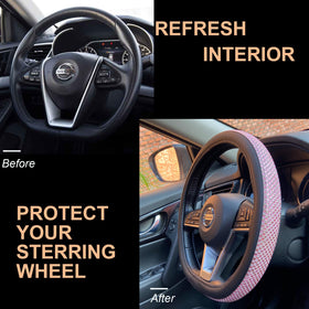 PINCTROT installed on flat-bottom wheel demonstrating D-shape fit and cosmetic upgrade