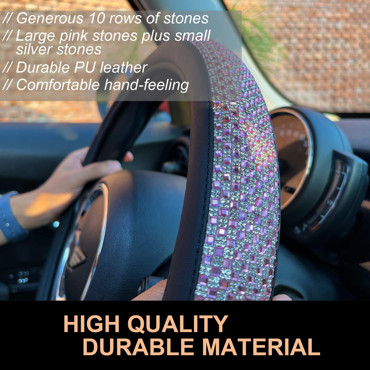 PINCTROT interior 3D anti-slip rubber texture showing improved grip and driving comfort