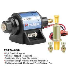 Pindex close-up of 5/16 inch inlet and outlet for easy hose connection and secure fit