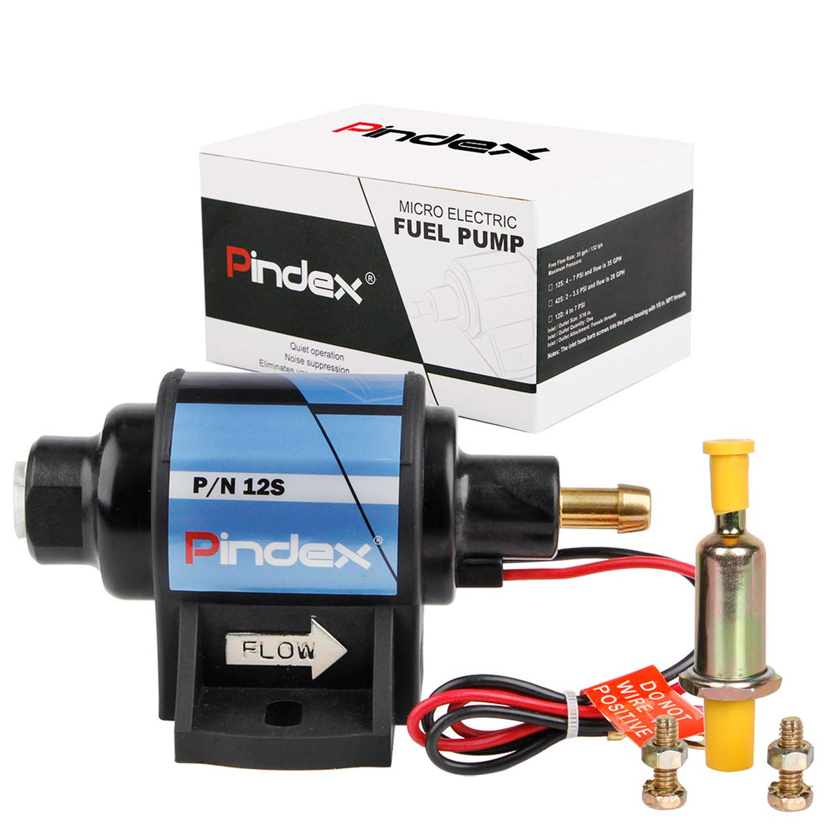 Pindex front view showing pump body and label for quick identification and reliability