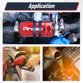 Pindex inlet and outlet push-on fittings showing proper hose compatibility