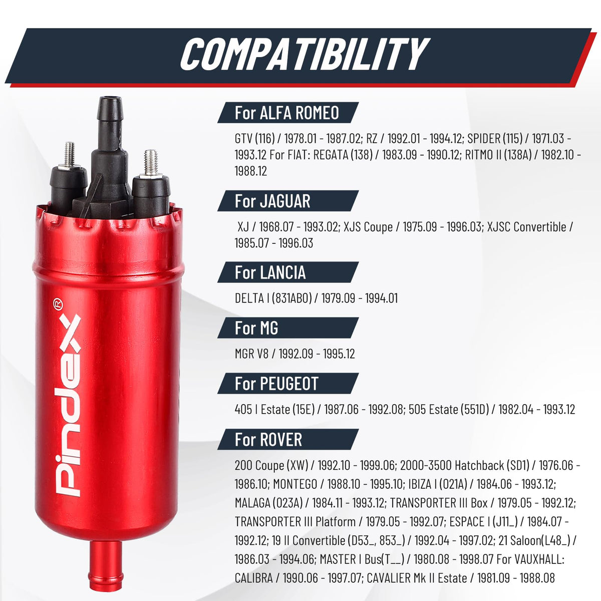 Pindex performance test label illustrating verified flow rates and reliability