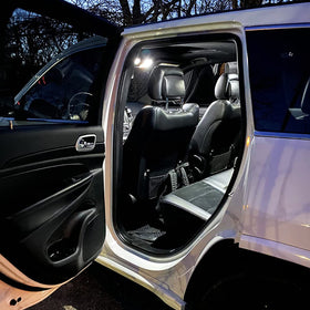 PINIHED installed interior at night showing clearer, whiter illumination