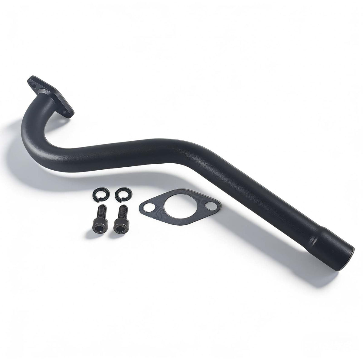 pinkhatcat exhaust front profile showing clean black finish and fit