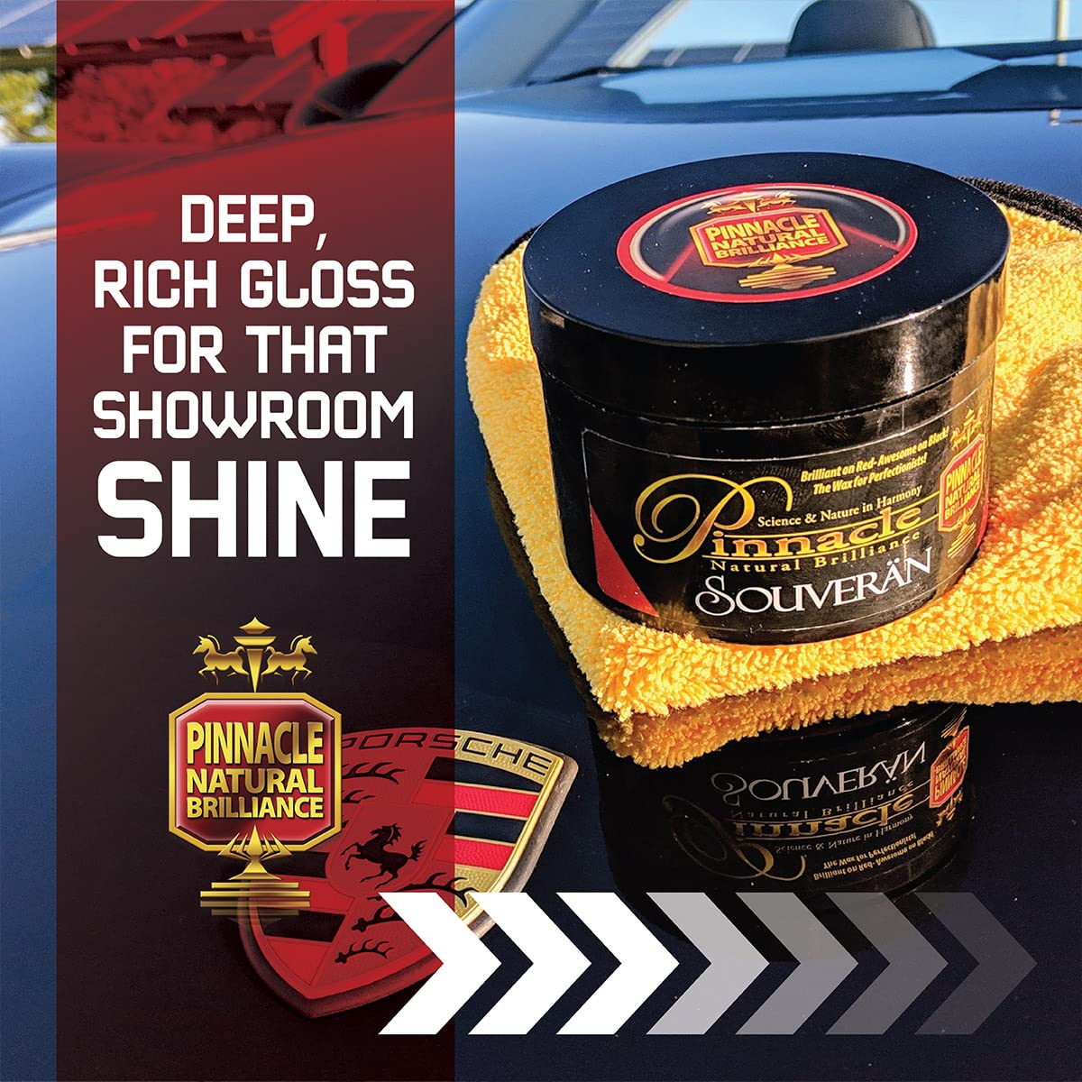 Pinnacle Natural Brilliance next to a ruler to show the 8 oz tin size for scale and convenience