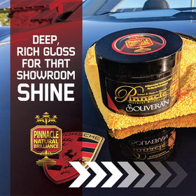 Pinnacle Natural Brilliance next to a ruler to show the 8 oz tin size for scale and convenience