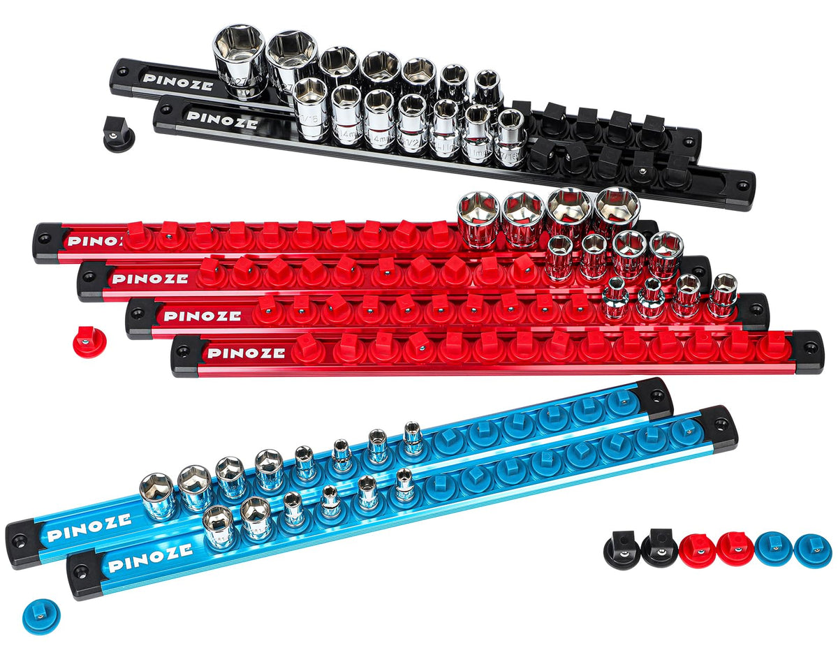 PINOZE front view of full rail set showing organized sockets and fast access