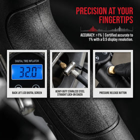 Pintool hose with easy-clip chuck for secure one-handed inflation benefit