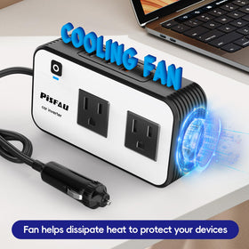 PiSFAU powering laptop in car, reliable mobile workstation charging