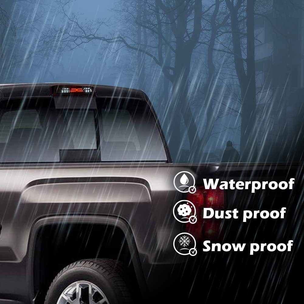 PIT66 brake light mounted on a GMC Sierra enhancing brake recognition