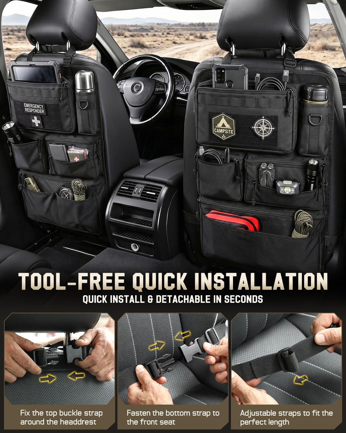 Pitozer organizer packed with tools and tablet to maximize order