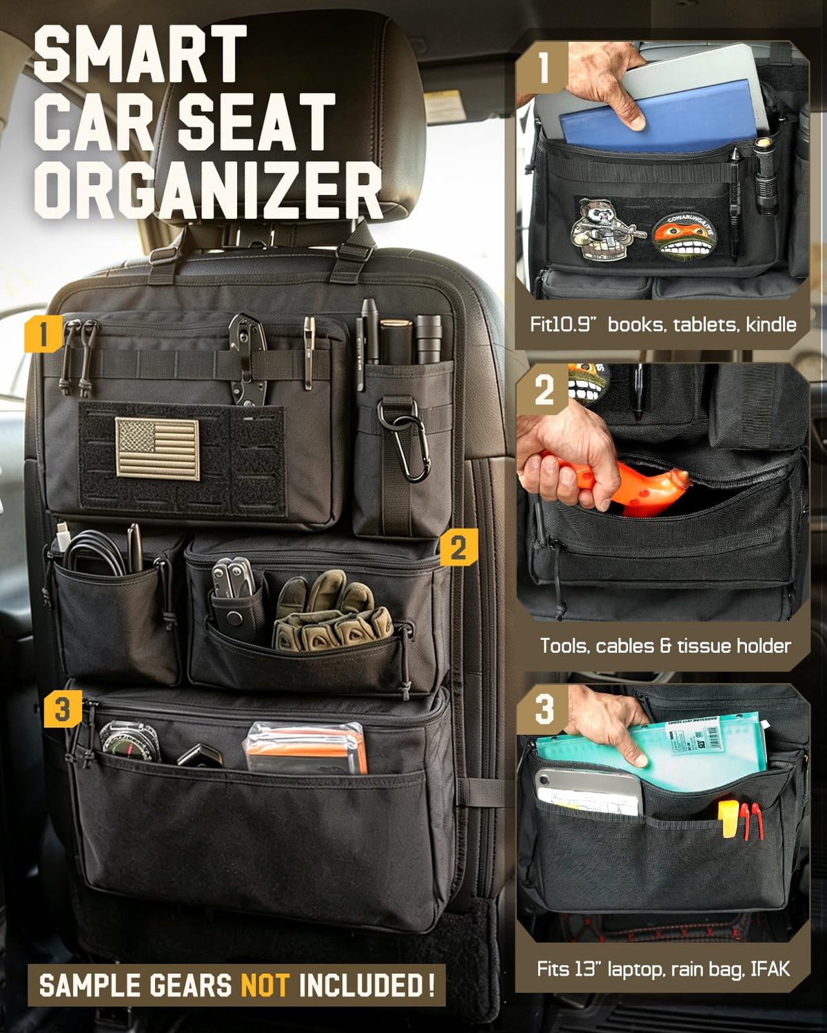 Pitozer side view with bottles in open compartments for quick grab