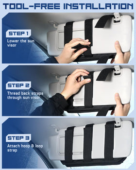 pitozer visor organizer next to hand illustrating compact size and lightweight benefit
