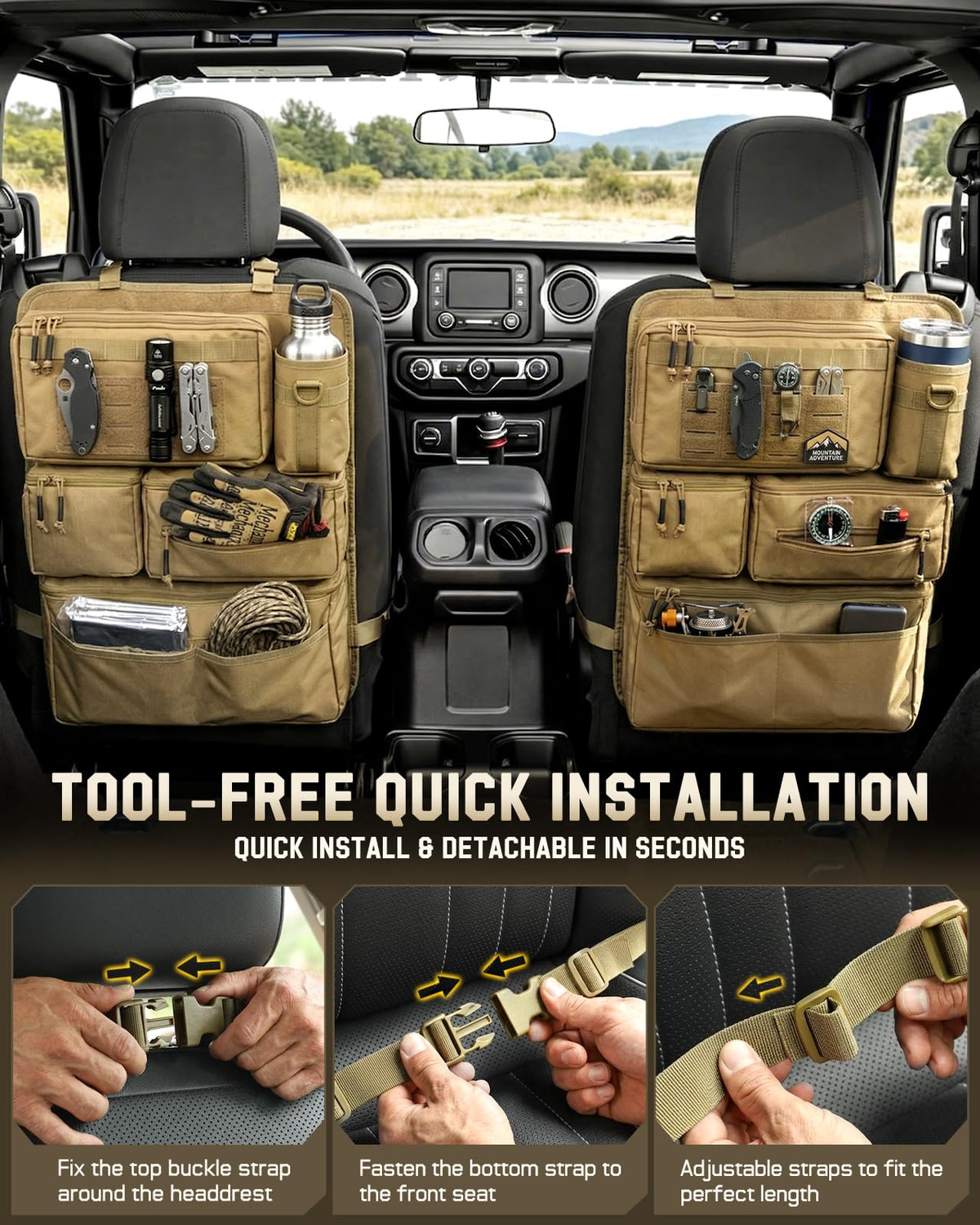 Pitozer dedicated tissue pocket detail offering fast access during trips