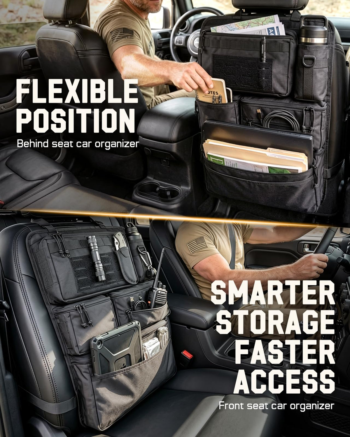 Pitozer tissue pocket detail for fast access to wipes and tissues