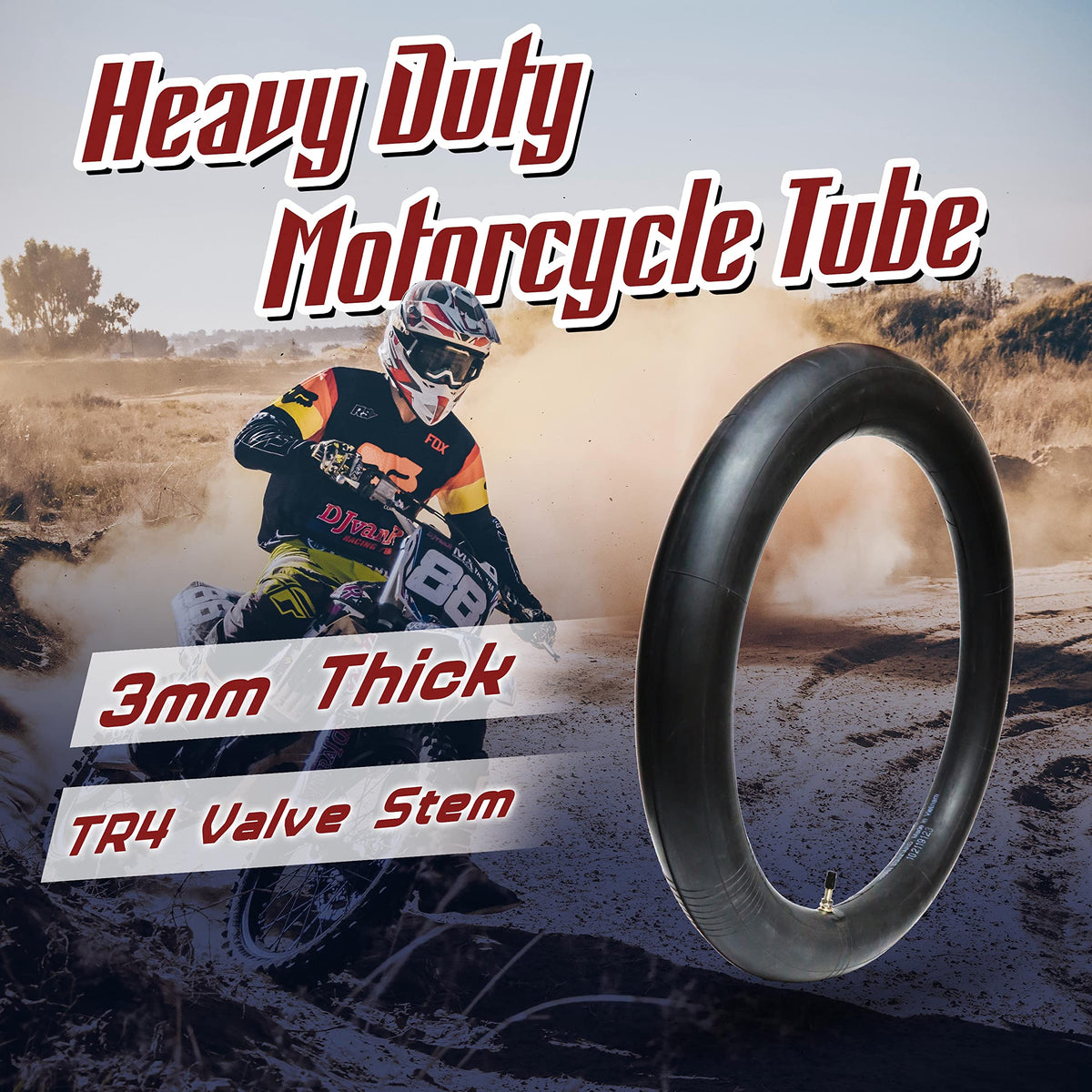 PIVOTRAX inner tube cross-section showing 3mm thickness for added puncture resistance