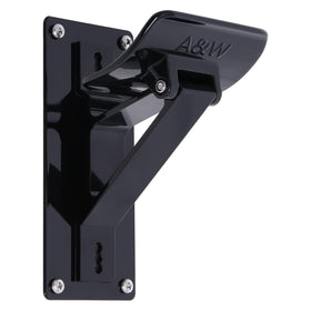 Piwerod front view of black awning support bracket showing fit and durability benefit