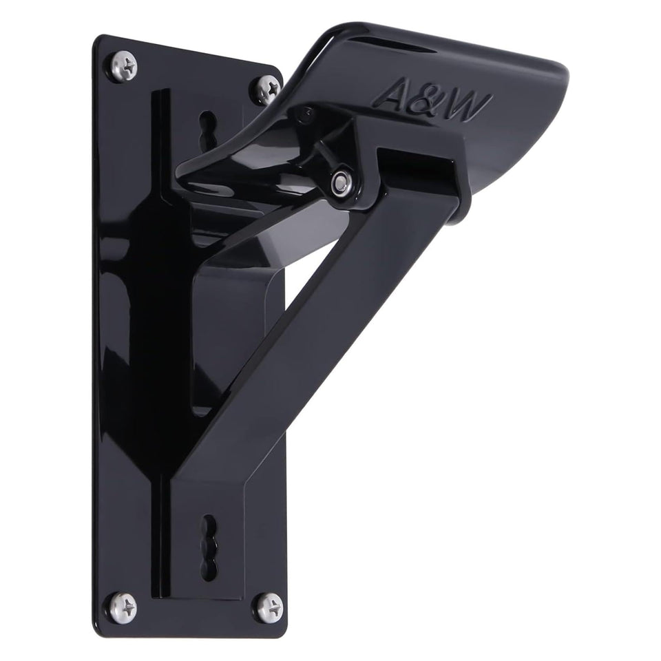 Piwerod front view of black awning support bracket showing fit and durability benefit