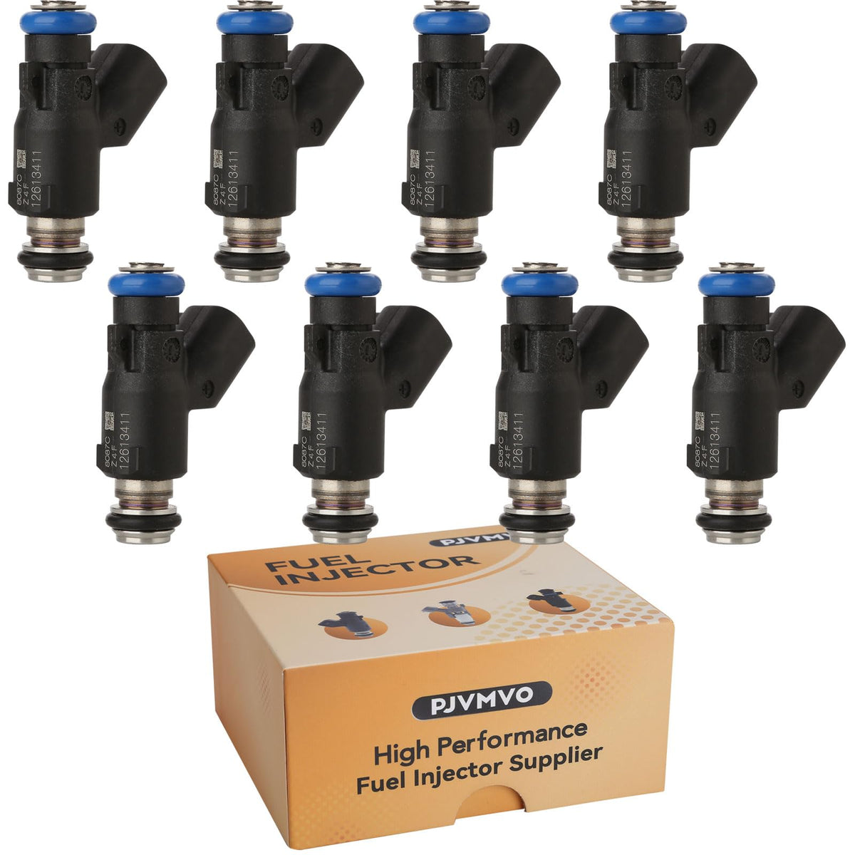 Pjvmvo front view of all eight injectors showing complete set and correct fitment benefits