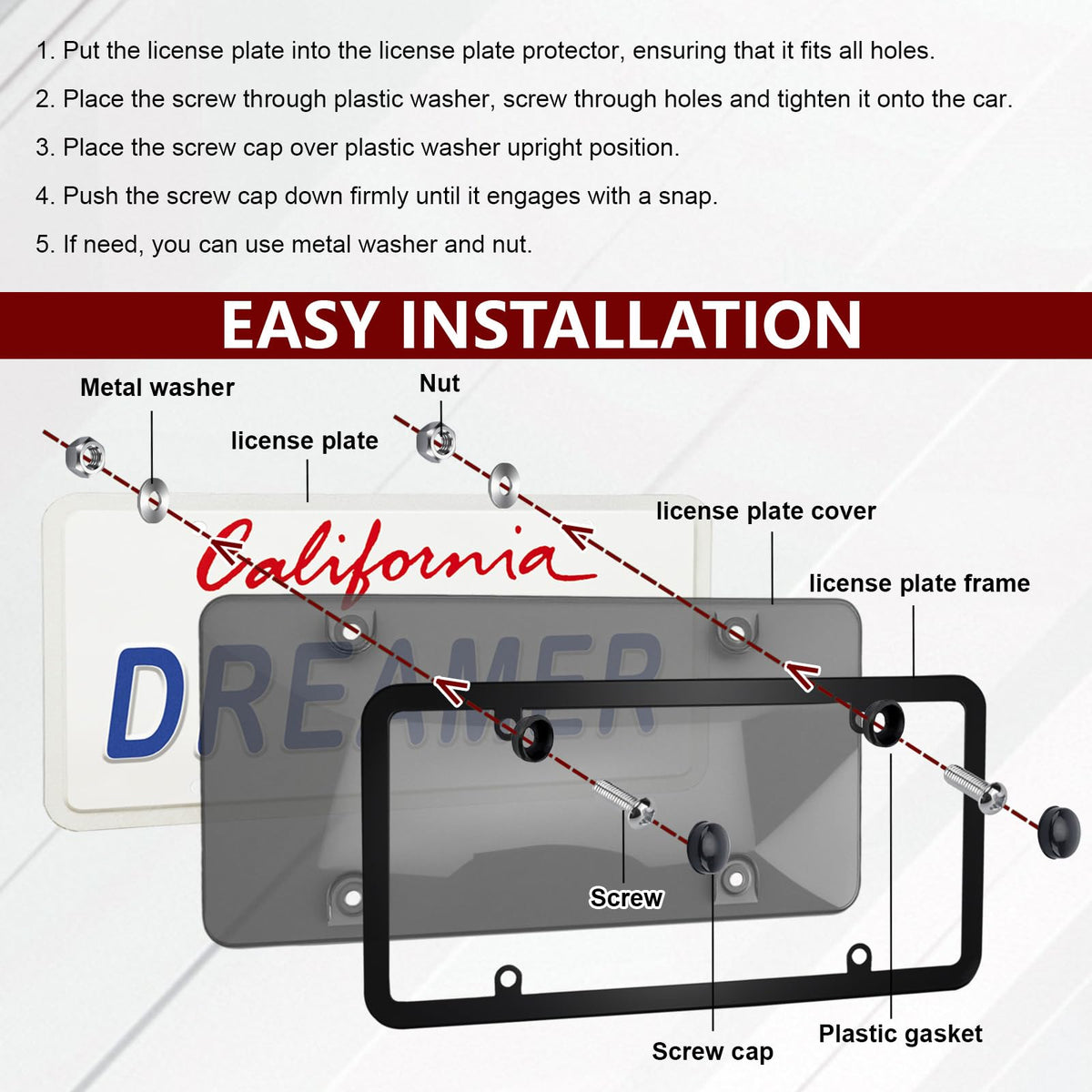 PLALEI installed on car rear demonstrating visible plate protection benefit
