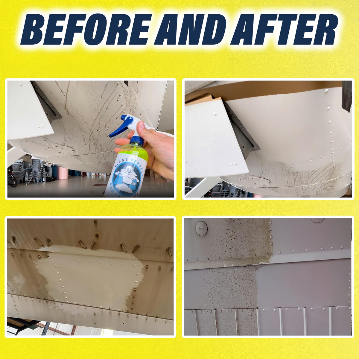 Plane Perfect rinsed surface after cleaning showing residue-free finish