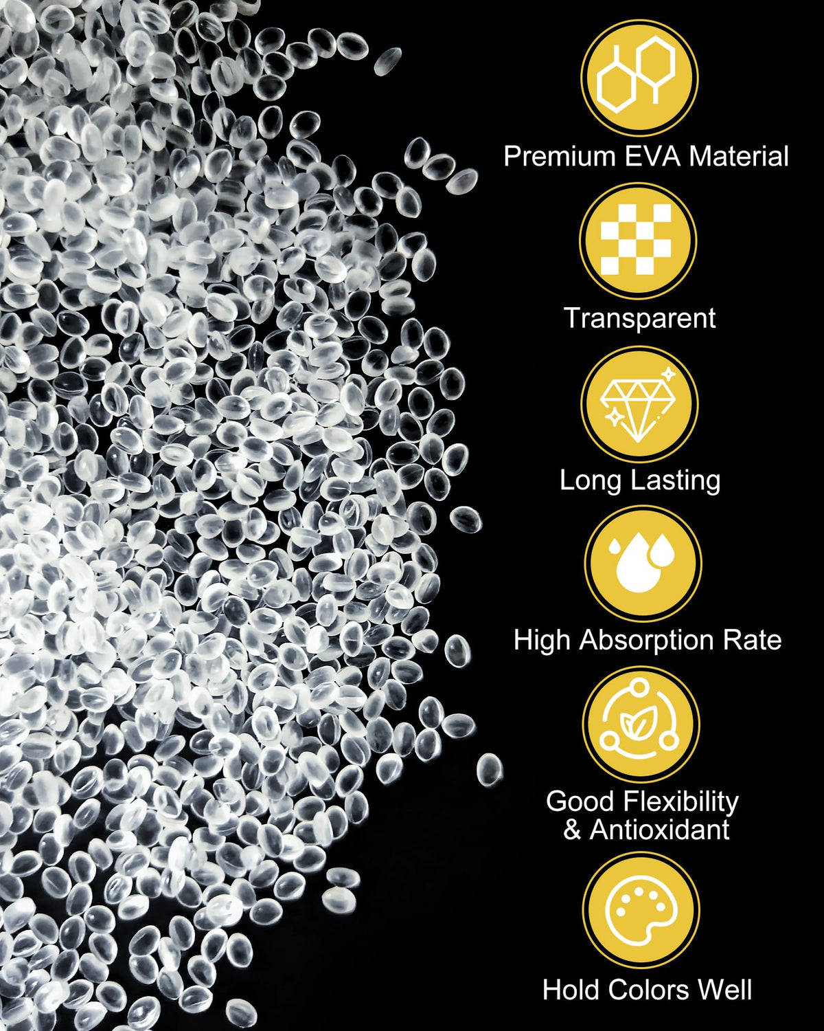 PLANTIONAL close-up of gel bead texture highlighting absorption benefit