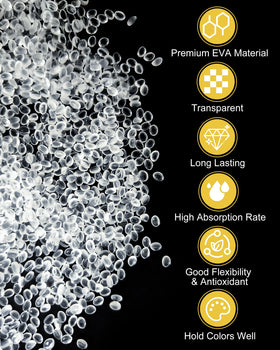 PLANTIONAL close-up of gel bead texture highlighting absorption benefit