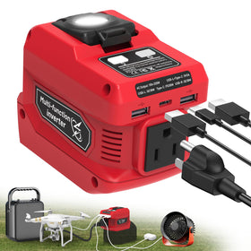 PlantPalGear inverter front panel showing AC outlet and ports for convenient power access