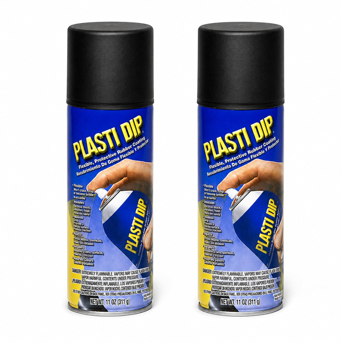 Plasti Dip front packaging two 11oz cans showing kit and versatile protection