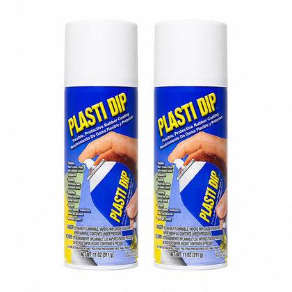 Plasti Dip Performix white spray front view showing label and pack benefit of removable protective coating