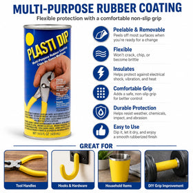 Plasti Dip being applied to a tool handle providing non-slip ergonomic grip