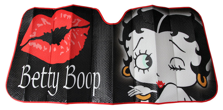 Plasticolor Betty Boop front view on windshield showing full coverage and sun protection