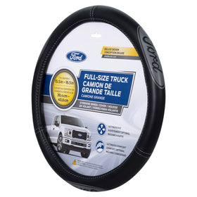Plasticolor Ford steering wheel cover front view shows official logo and stylish grip