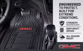 Plasticolor GMC Weatherpro front right mat highlighting shape and easy-fit benefit