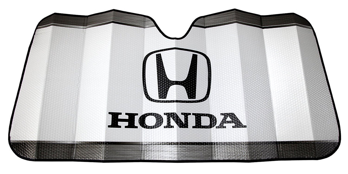 Plasticolor Honda front sunshade laid flat showing logo and heat protection