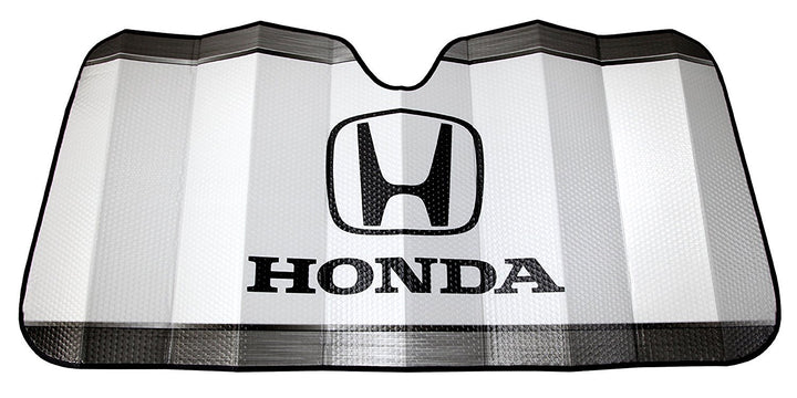 Plasticolor Honda front sunshade laid flat showing logo and heat protection