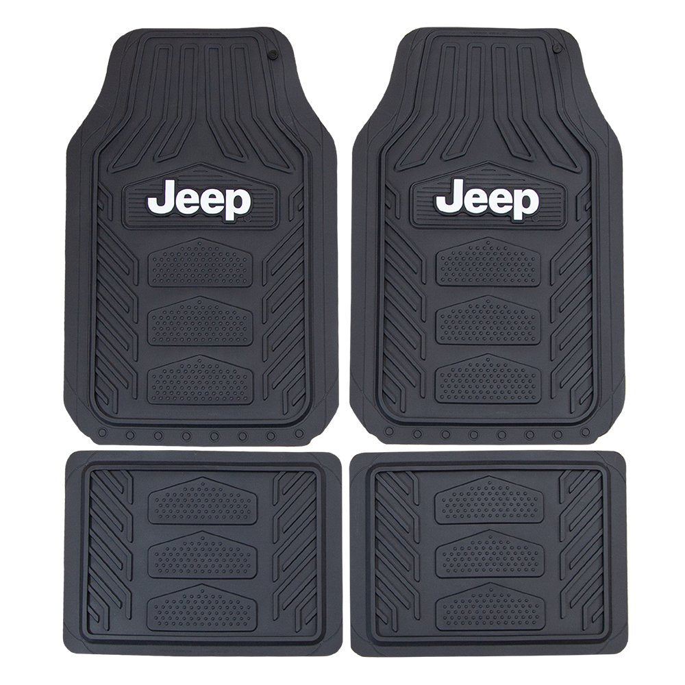Plasticolor Jeep front mats showing full coverage and easy cleaning benefit
