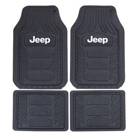 Plasticolor Jeep front mats showing full coverage and easy cleaning benefit