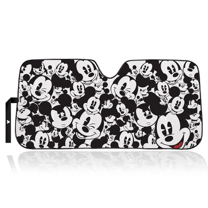 Plasticolor front view of Mickey Mouse sunshade showing full windshield coverage and protection
