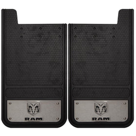 Plasticolor RAM mud guard front with stainless plate showing durable branding and protection