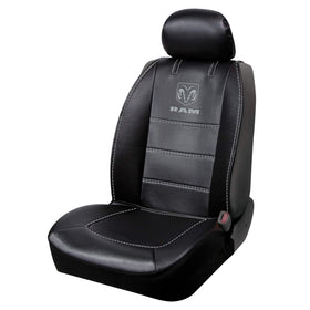Plasticolor RAM front view showing full cover and contrast stitching benefit seat protection